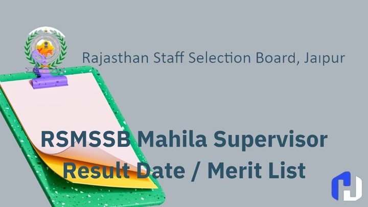 RSMSSB Mahila Supervisor Result, Merit List, Cut Off